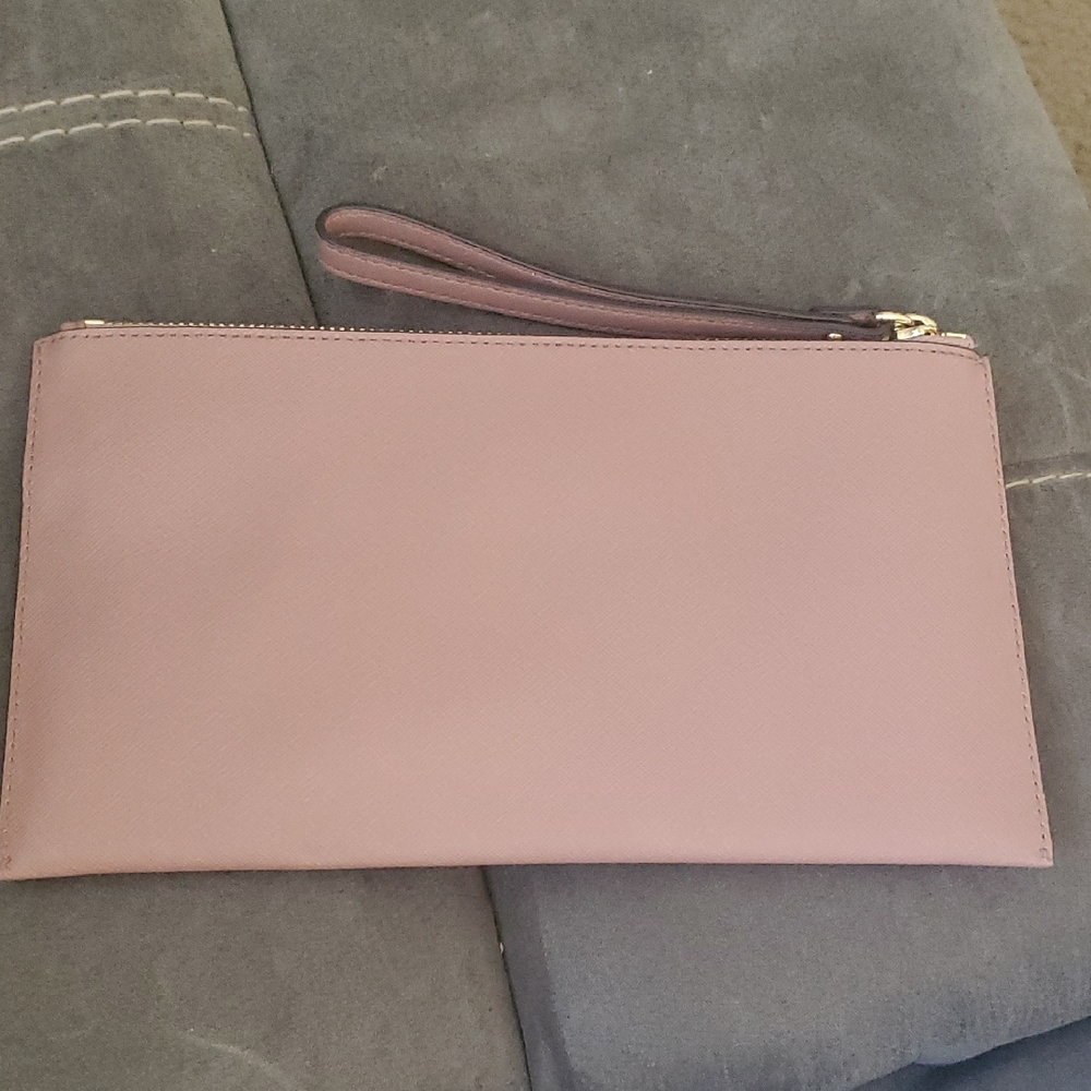 Michael Kors Mauve Studded Leather Wristlet Clutch | Gold Hardware | Saffiano - Picture 11 of 11